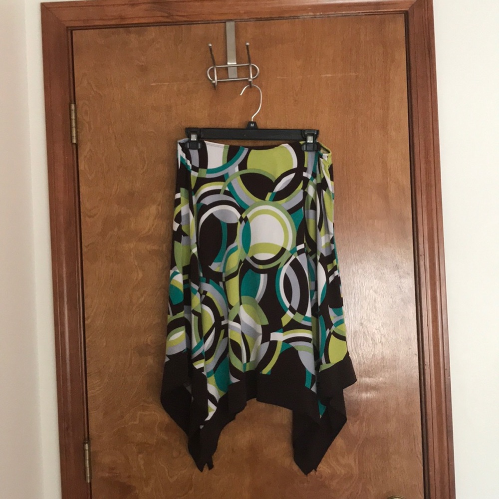A patterned skirt.